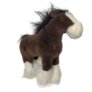 Gund Dale Brown Clydesdale Horse Plush Stuffed Animal 10.5"